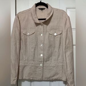 Lands End Womens Linen Jacket All Year Very Good Condition Size 18
